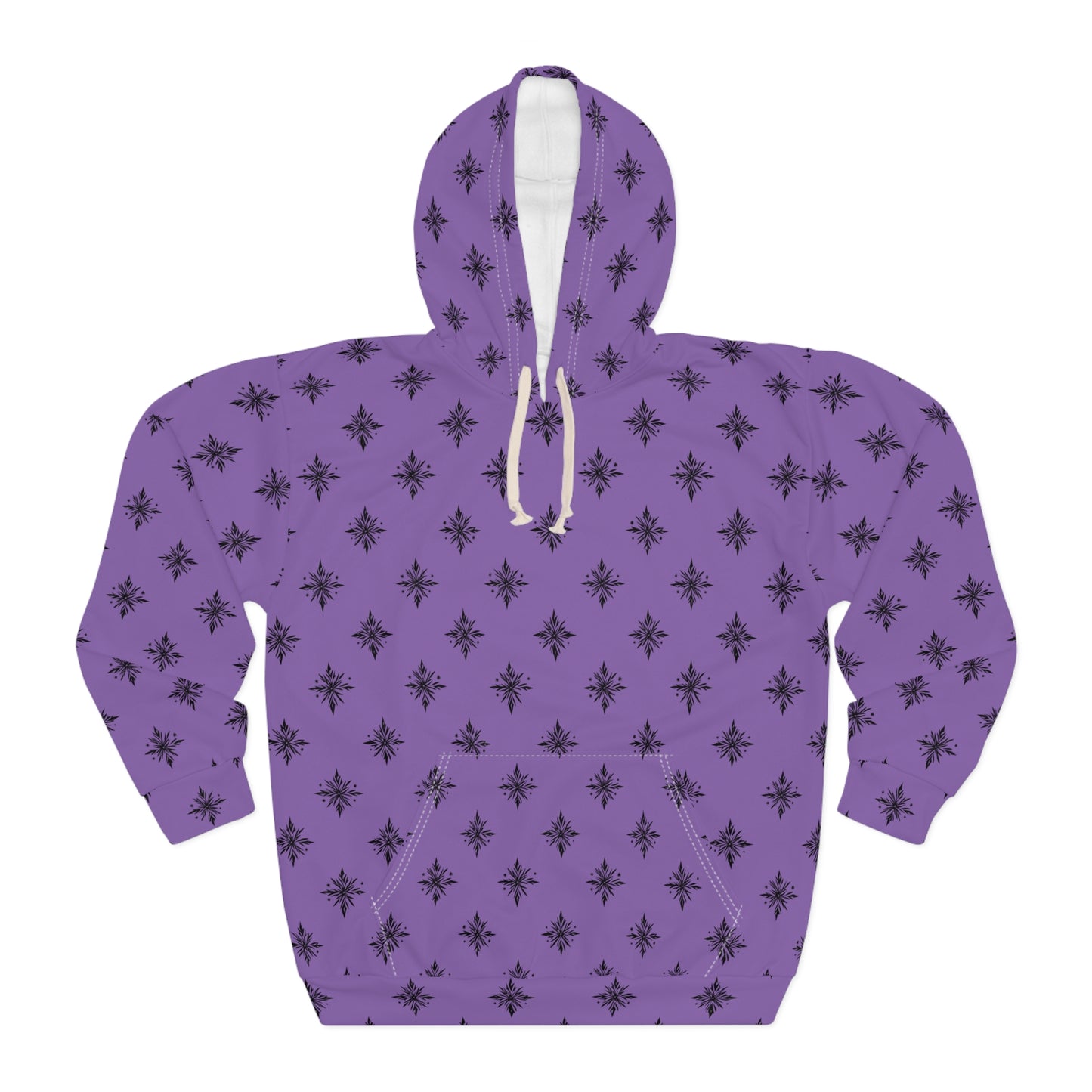 Unisex Pullover Hoodie Geometric Snowflake 001 Light Purple