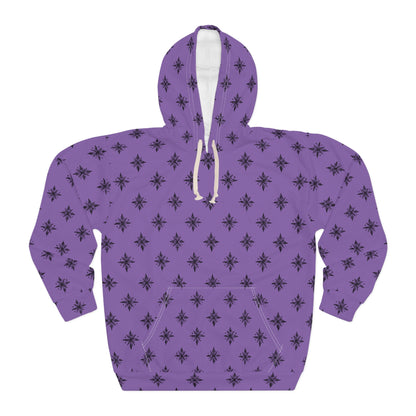 Unisex Pullover Hoodie Geometric Snowflake 001 Light Purple