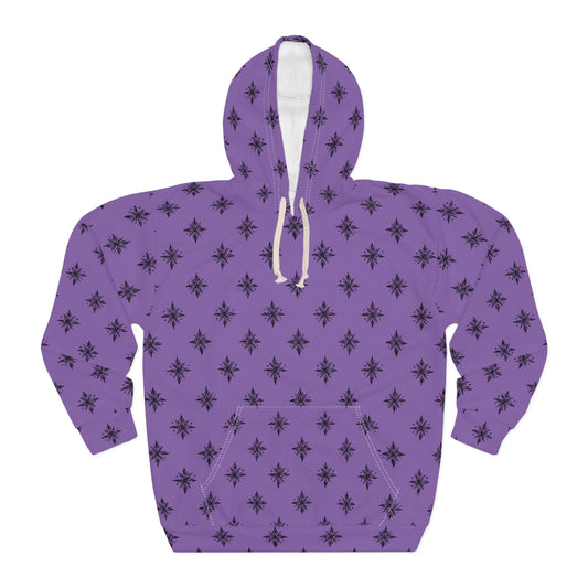 Unisex Pullover Hoodie Geometric Snowflake 001 Light Purple