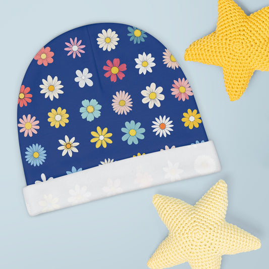 Baby Beanie - Daisys - Blue