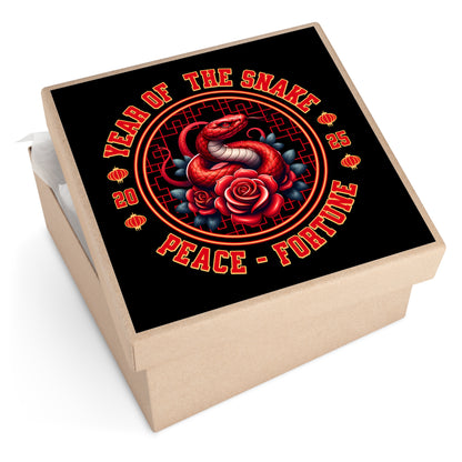 Year of the Snake 2025 Vinyl Sticker Black Background