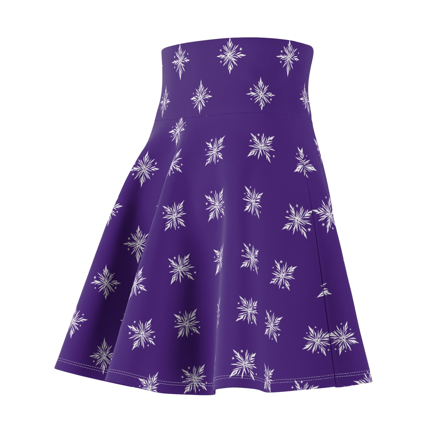 Women's Skater Skirt Geometric Snowflake Purple