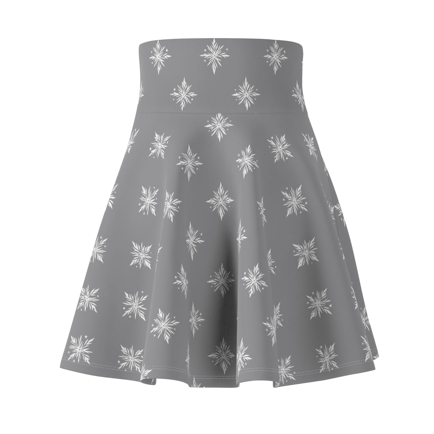 Women's Skater Skirt Geometric Snowflake Grey