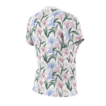 Women's Cut & Sew Tee - Flower Floret Print - White