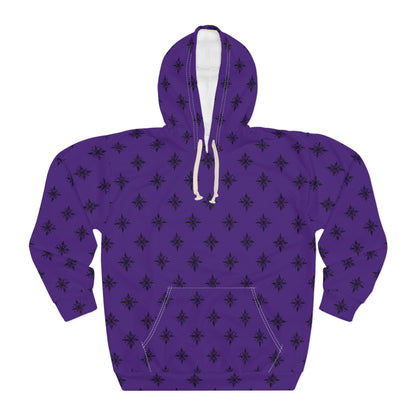 Unisex Pullover Hoodie Geometric Snowflake 001 Purple