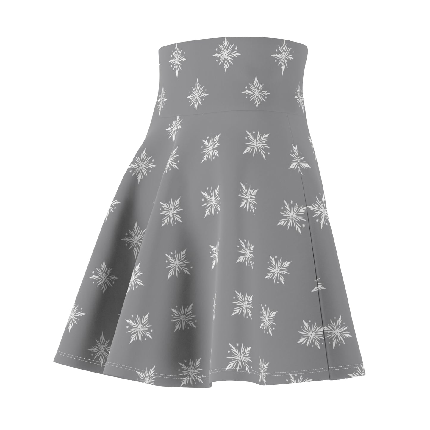 Women's Skater Skirt Geometric Snowflake Grey