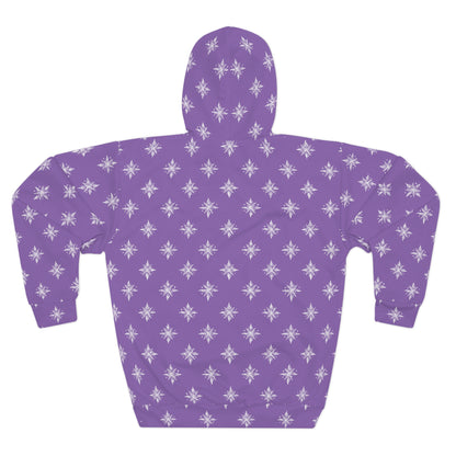 Unisex Pullover Hoodie Geometric Snowflake 002 Light Purple