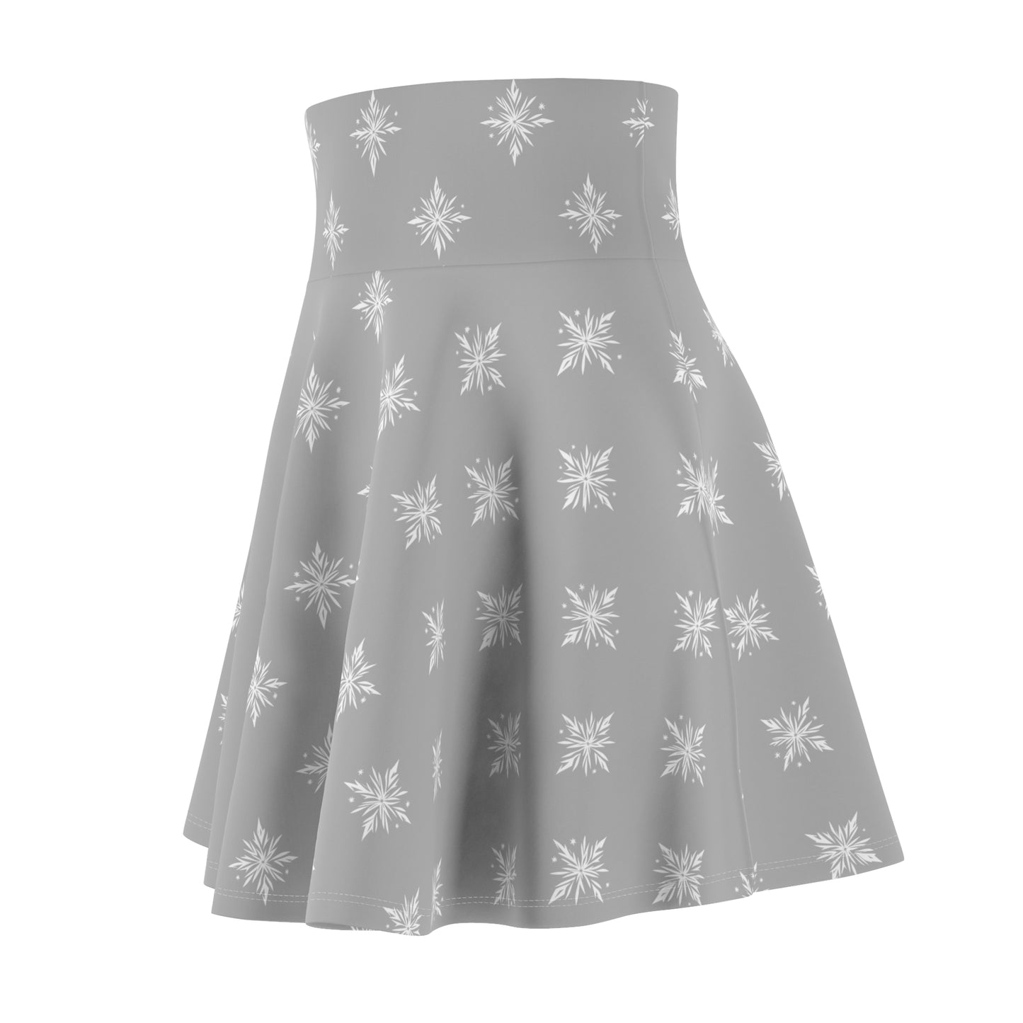 Women's Skater Skirt Geometric Snowflake Light Grey