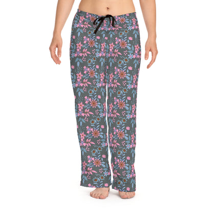 Women's Pajama Pants - Floral - Grey