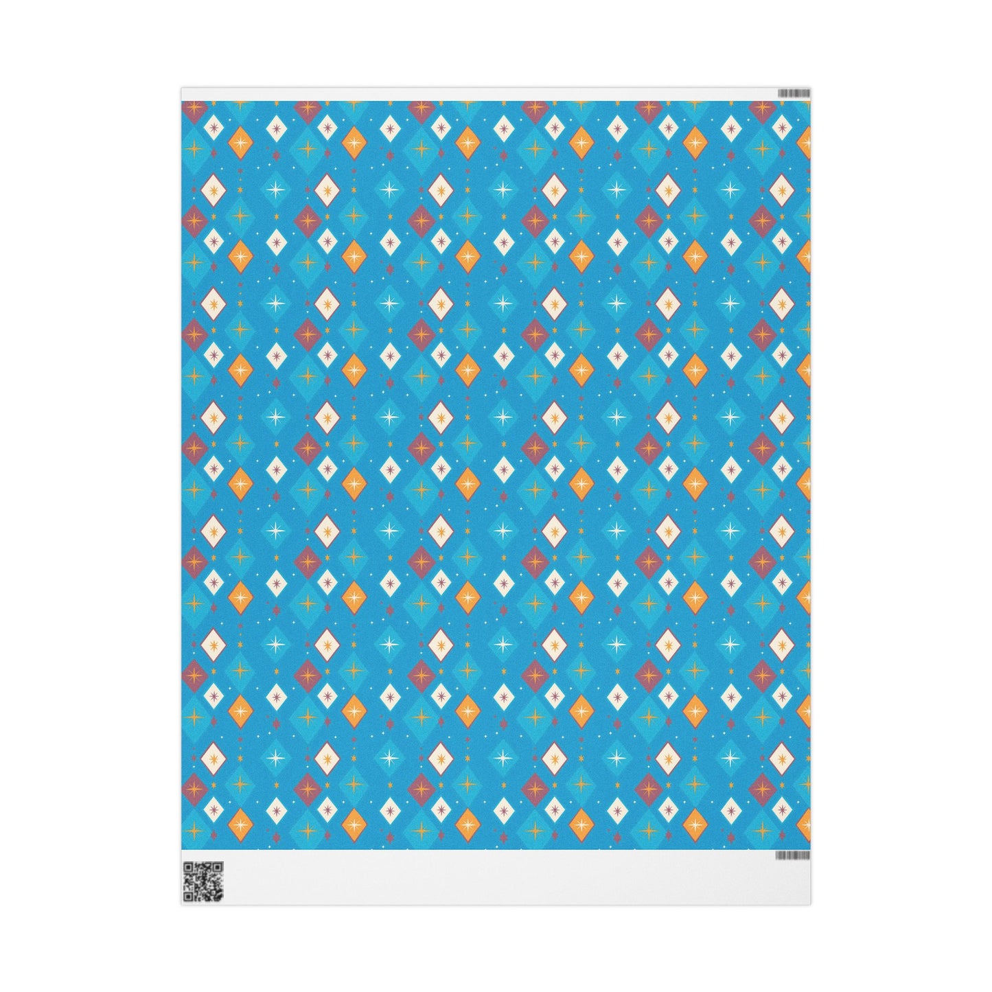 Wrapping Papers Christmas Diamond Stars Turquoise