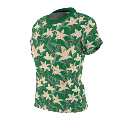 Women's Cut & Sew Tee - Flower Floret Print - Green