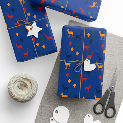 Wrapping Papers Christmas Reindeer Blue