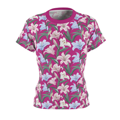 Women's Cut & Sew Tee - Flower Floret Print - Pink