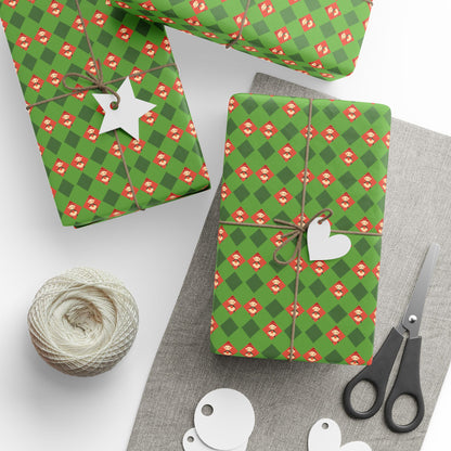 Wrapping Papers Christmas Elves Clog Green