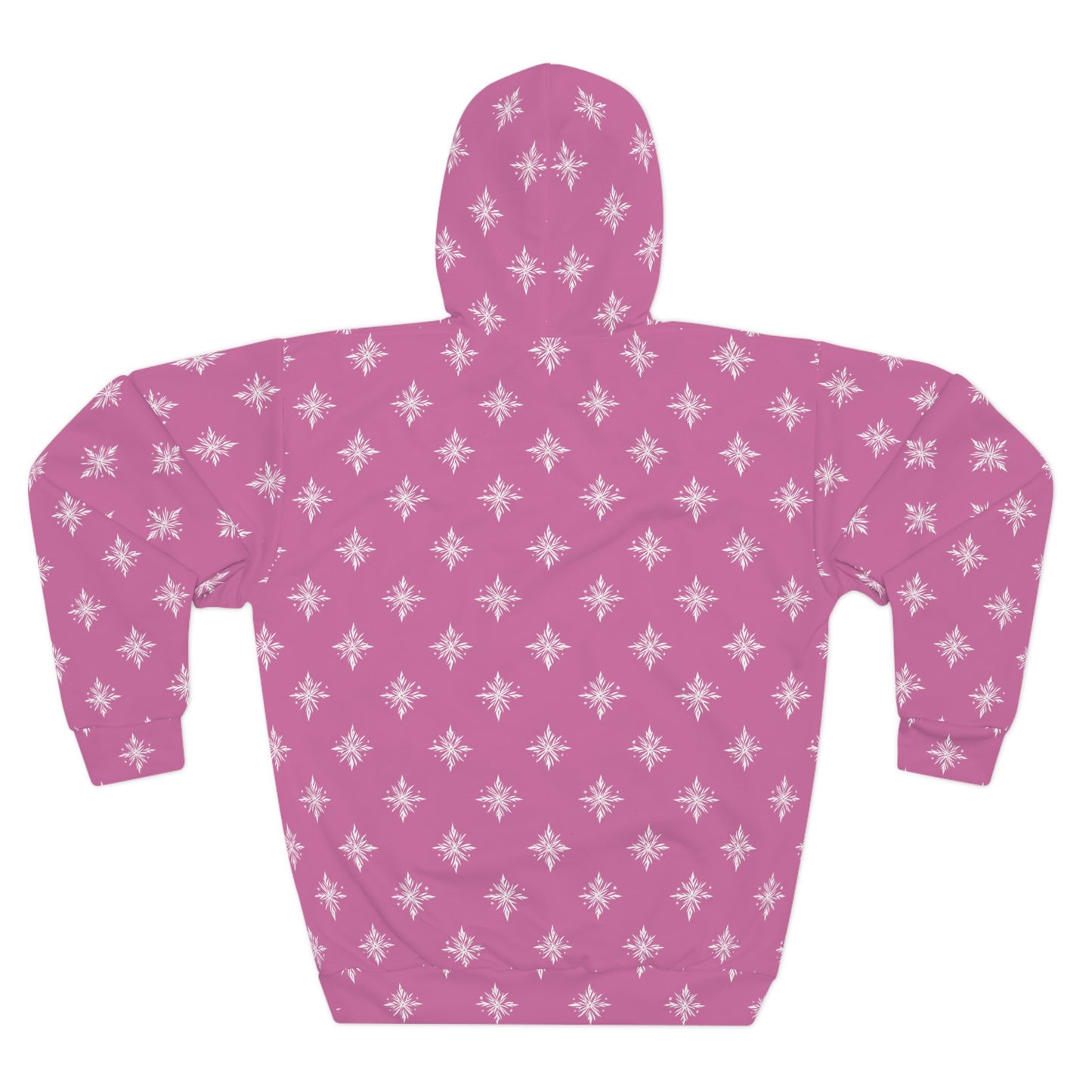 Unisex Pullover Hoodie Geometric Snowflake 002 Light Pink