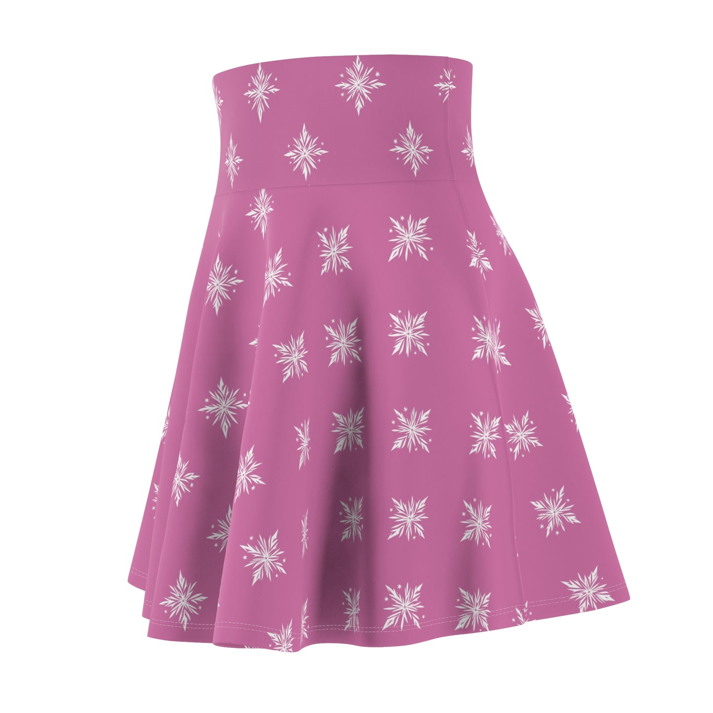 Women's Skater Skirt Geometric Snowflake Light Pink