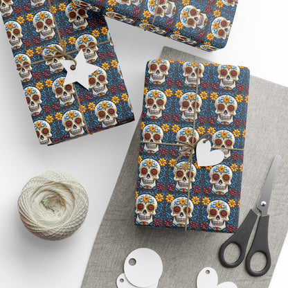 Wrapping Papers Day of the Dead Dia de Los Muertos - Sugar Skull Festive, Celebration Gift, 009