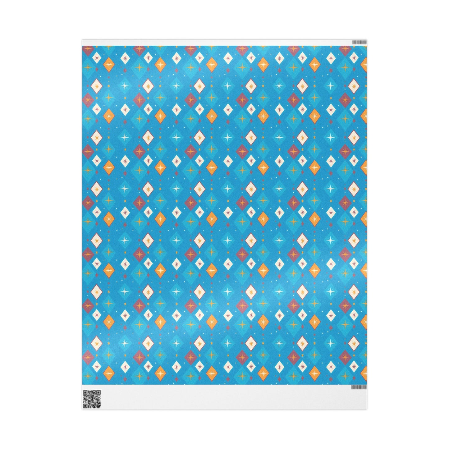 Wrapping Papers Christmas Diamond Stars Turquoise