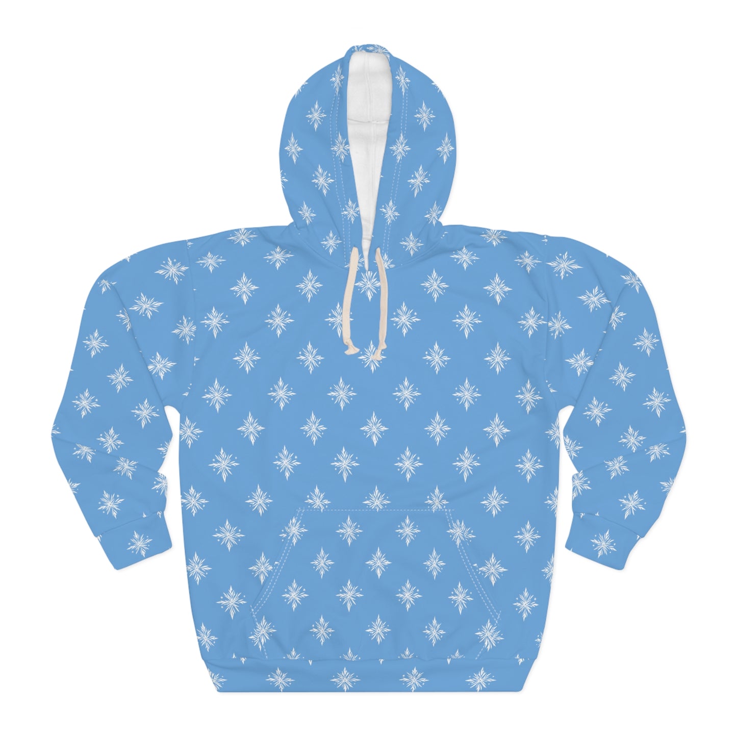 Unisex Pullover Hoodie Geometric Snowflake 002 Light Blue