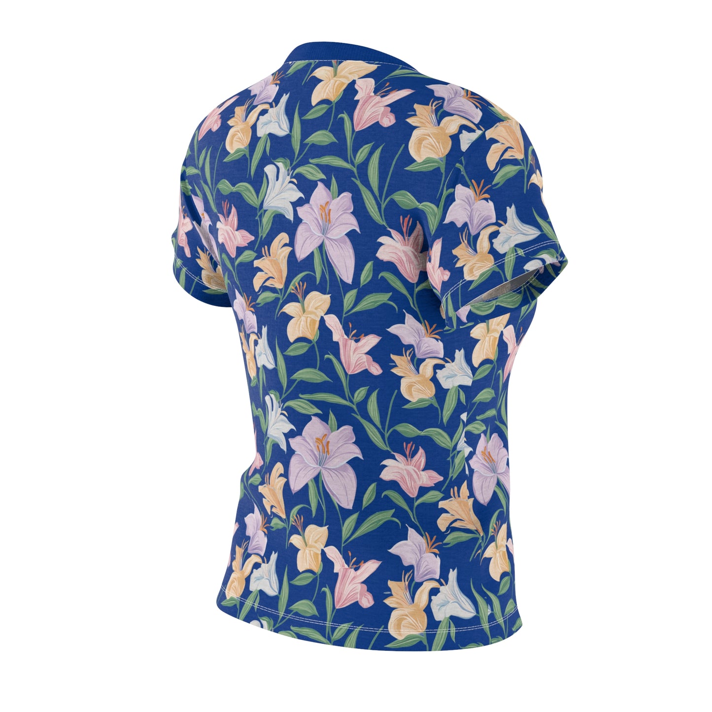 Women's Cut & Sew Tee - Flower Bouquet Print - Blue