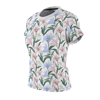 Women's Cut & Sew Tee - Flower Floret Print - White