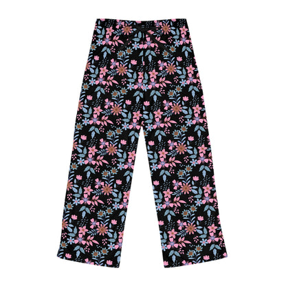 Women's Pajama Pants - Floral - Black