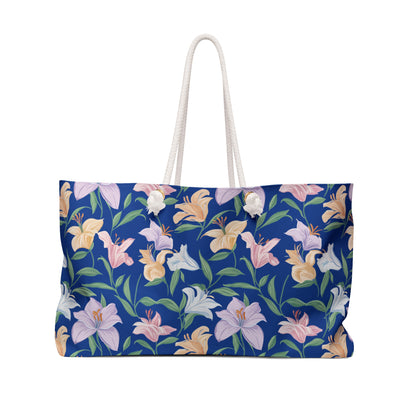 Weekender Bag - Flower  Bouquets - Blue