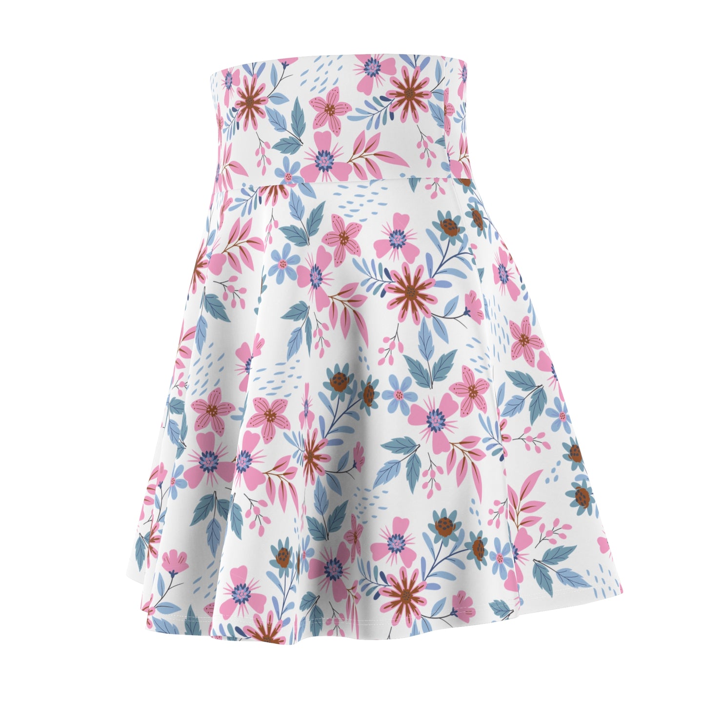 Women's Skater Skirt - Floral - White