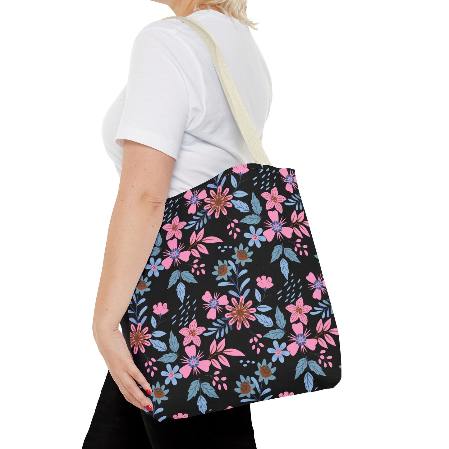 Tote Bag - Floral - Black