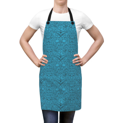 Sugar Skull Apron 02 - Day of the Dead Dia de Los Muertos Kitchen Cooking Chef Gift, Halloween Costume, Mexican Fiesta, Skull Lover, Gothic