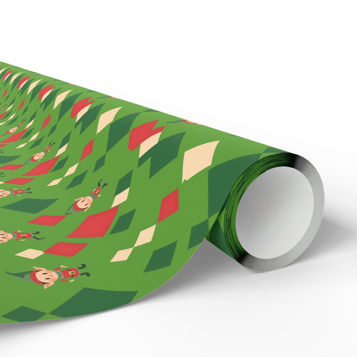 Wrapping Papers Christmas Elves Dance Green