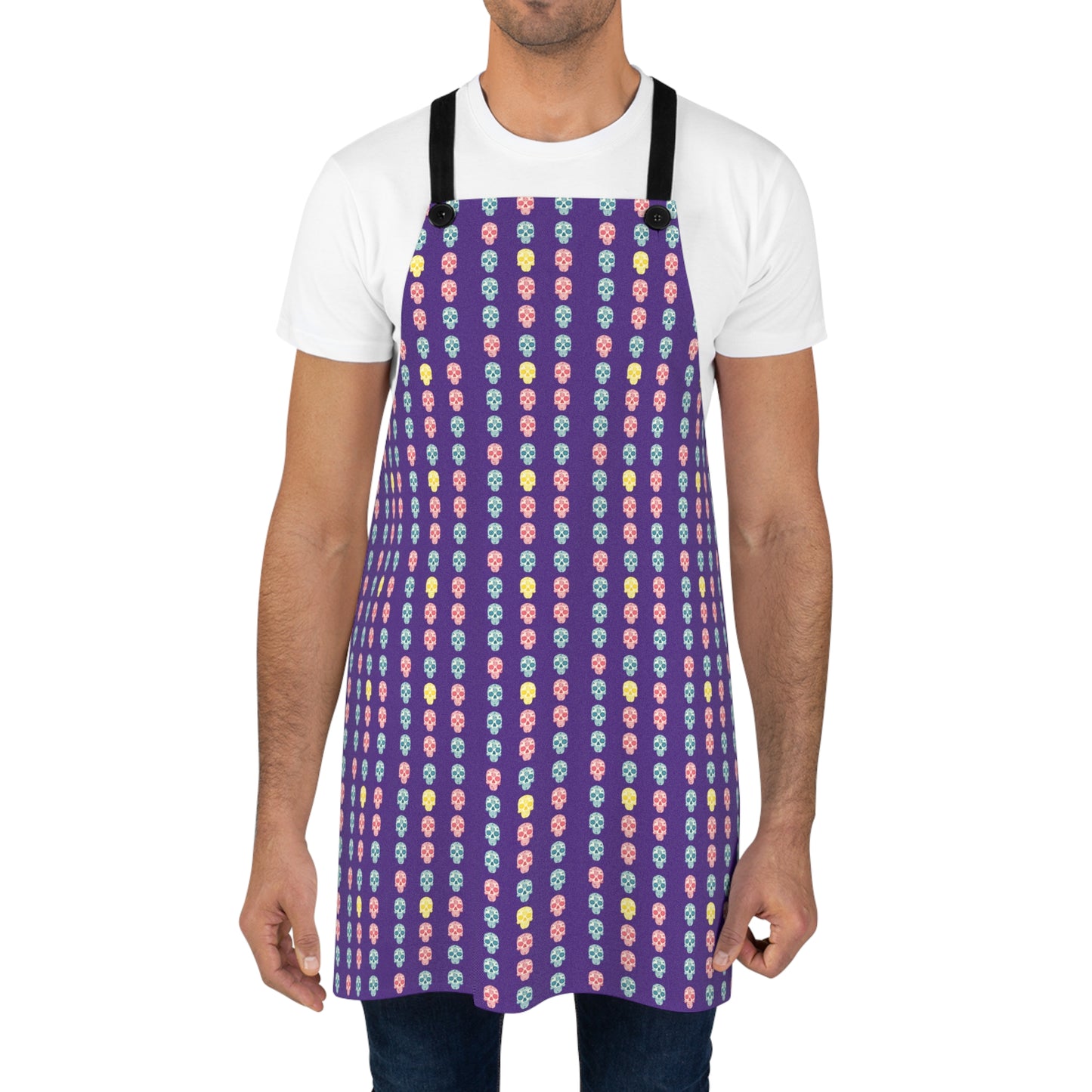 Sugar Skull Apron 06 - Day of the Dead Dia de Los Muertos Kitchen Cooking Chef Gift, Halloween Costume, Mexican Fiesta, Skull Lover, Gothic