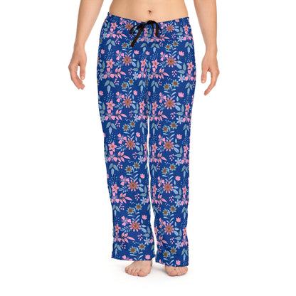 Women's Pajama Pants - Floral - Blue