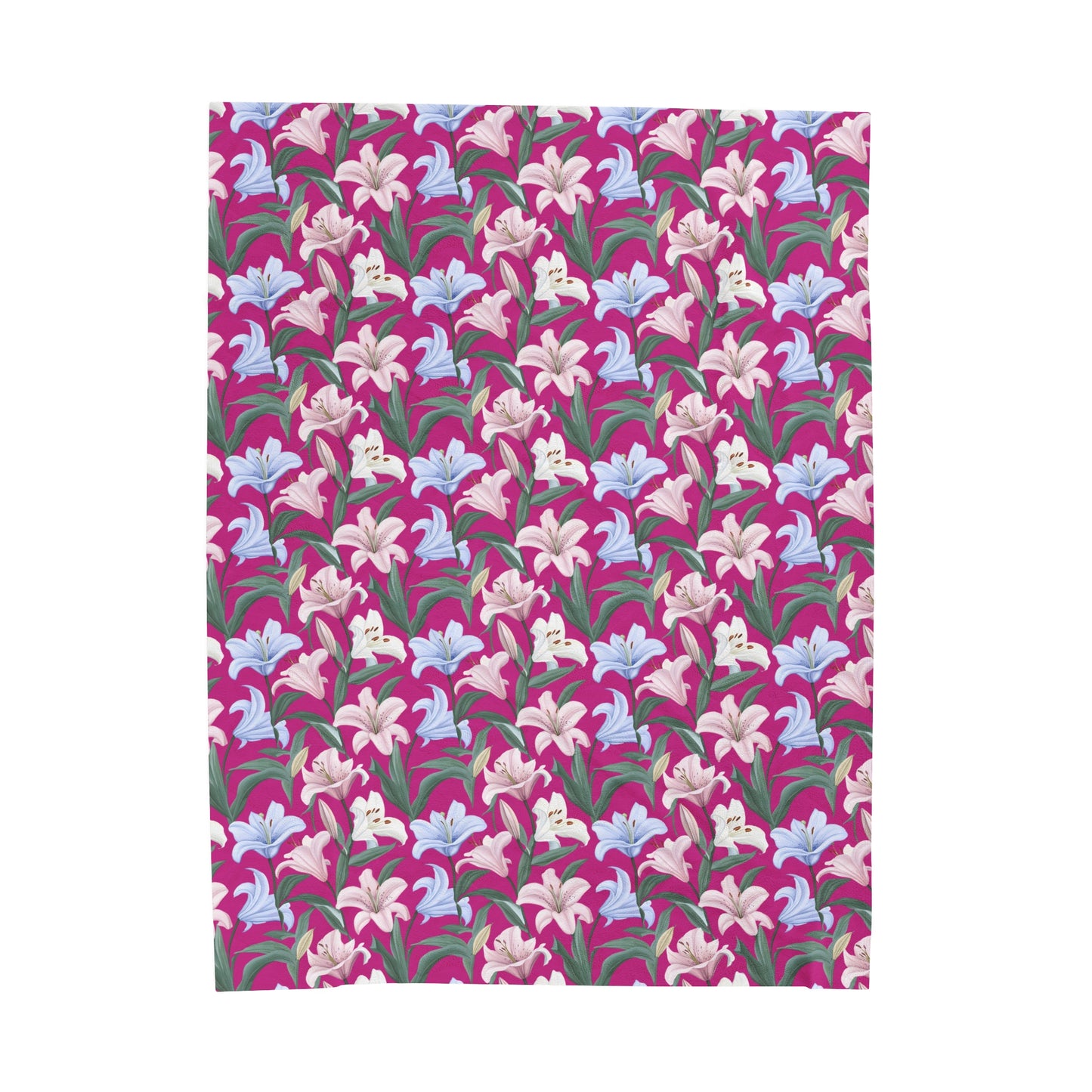 Velveteen Plush Blanket - Flower Floret - Pink