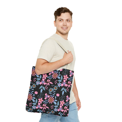 Tote Bag - Floral - Black