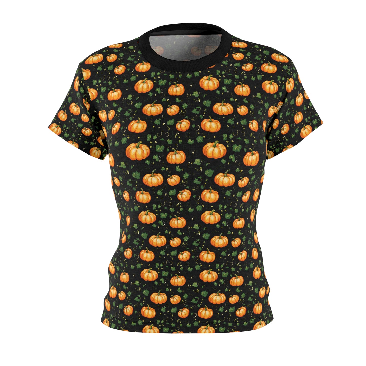 Women's Cut & Sew Tee Fall Pumpkin with Vines