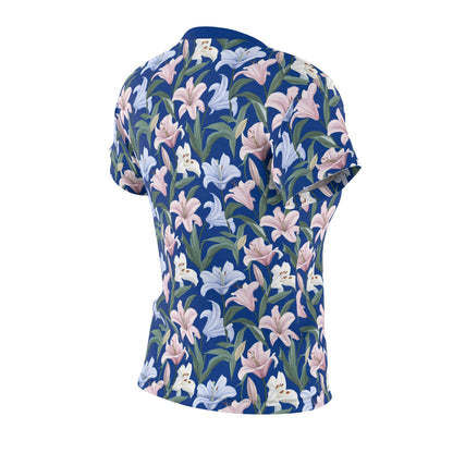 Women's Cut & Sew Tee - Flower Floret Print - Blue