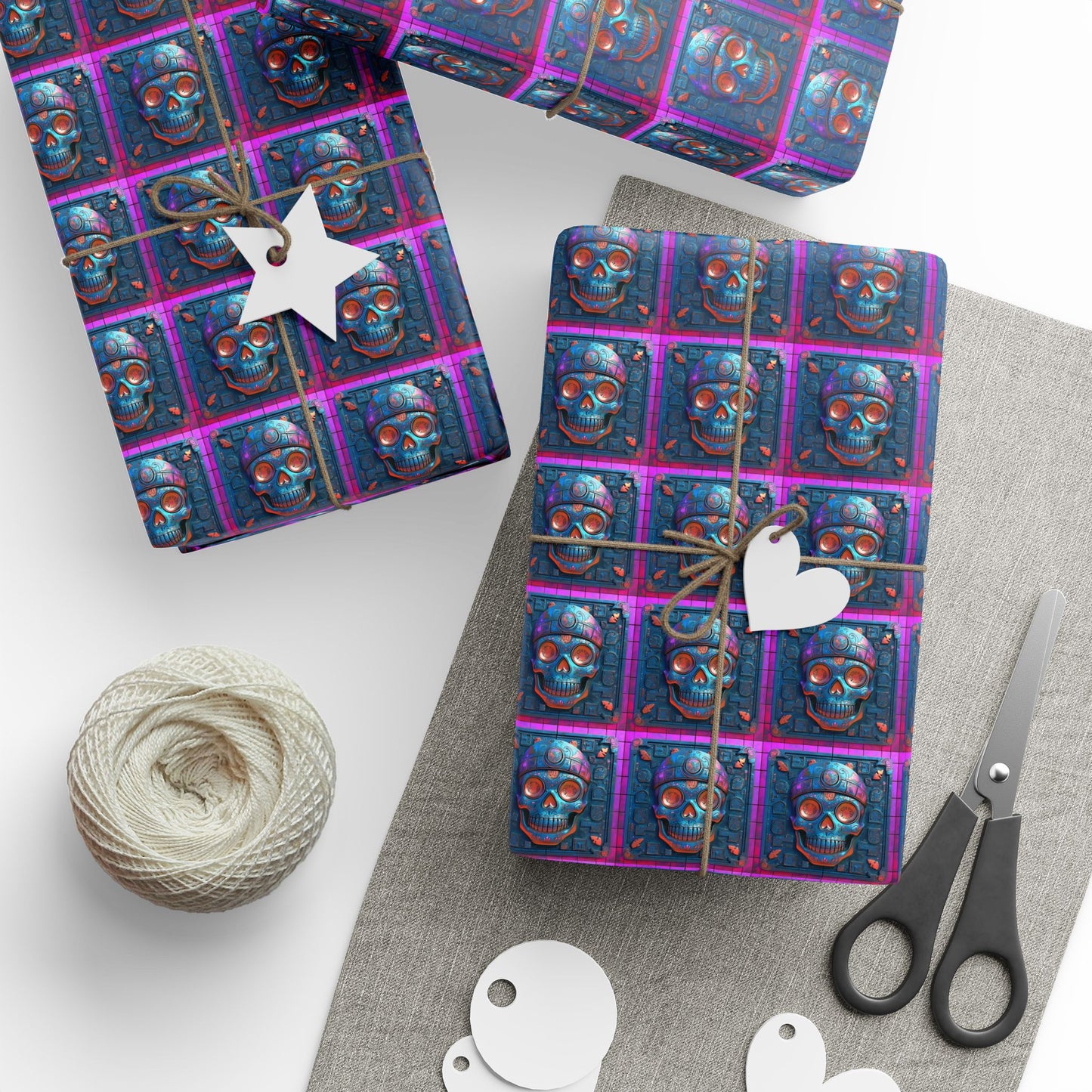 Wrapping Papers Day of the Dead Dia de Los Muertos - Sugar Skull Festive, Celebration Gift, 012