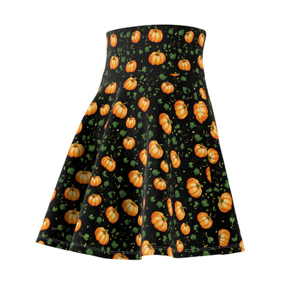 Women's Skater Skirt Fall Pumpkin with Vines