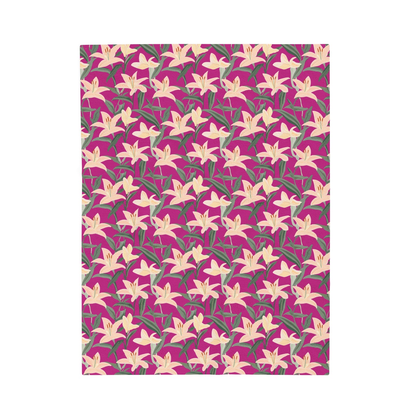 Velveteen Plush Blanket - Flower Blossum - Pink