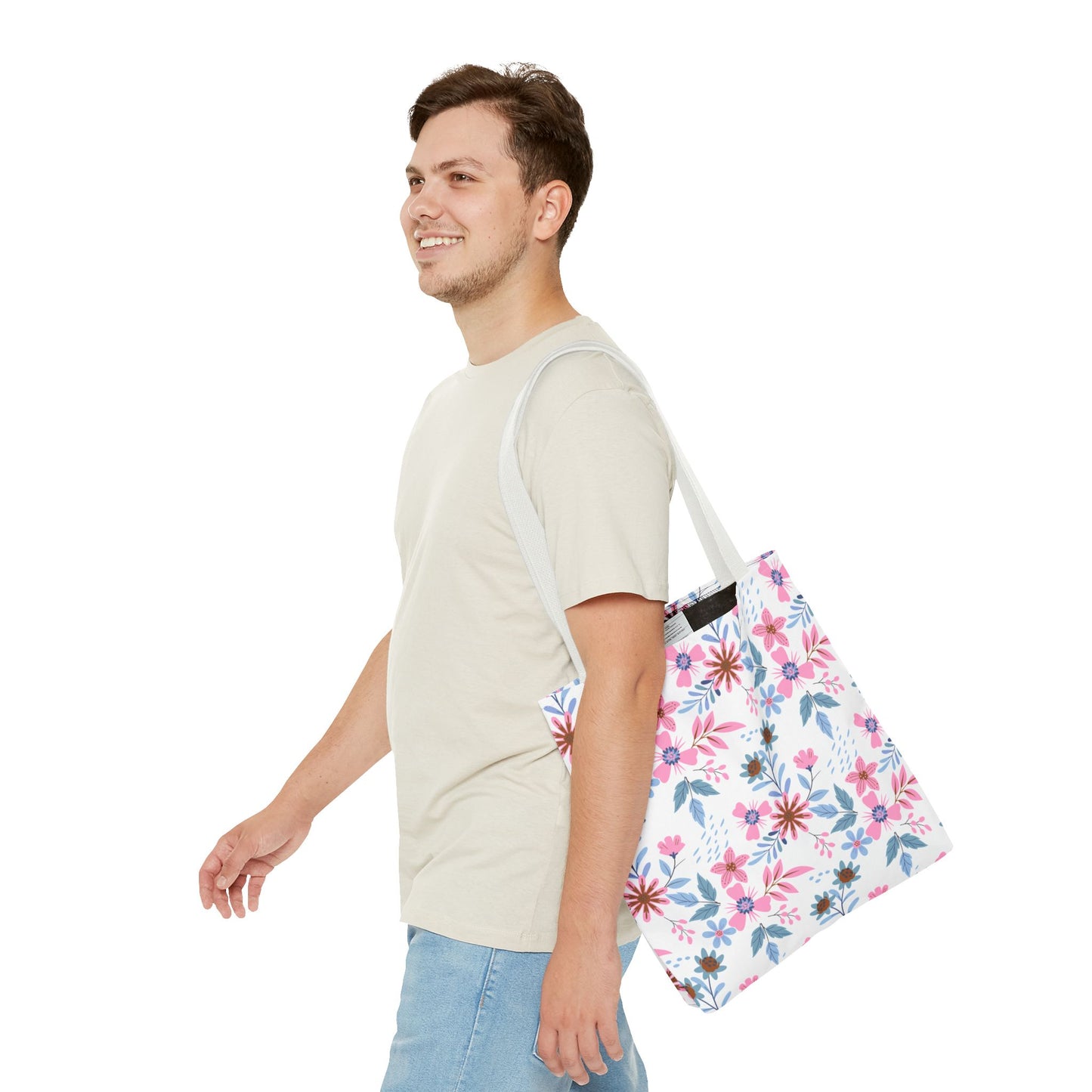 Tote Bag - Floral - White