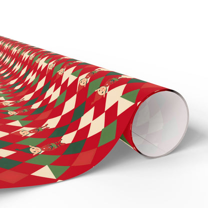 Wrapping Papers Christmas Double Elves Red