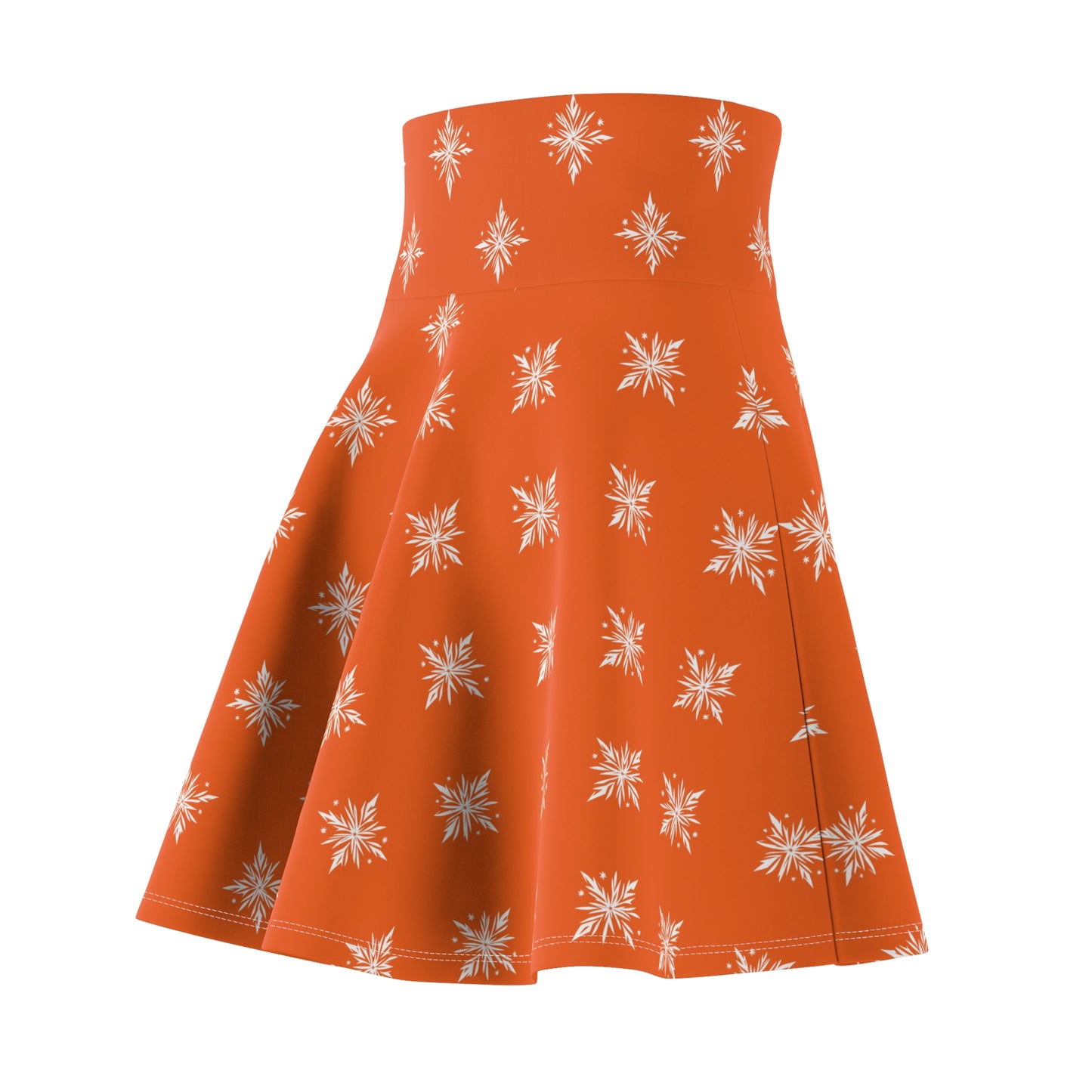 Women's Skater Skirt Geometric Snowflake Orange