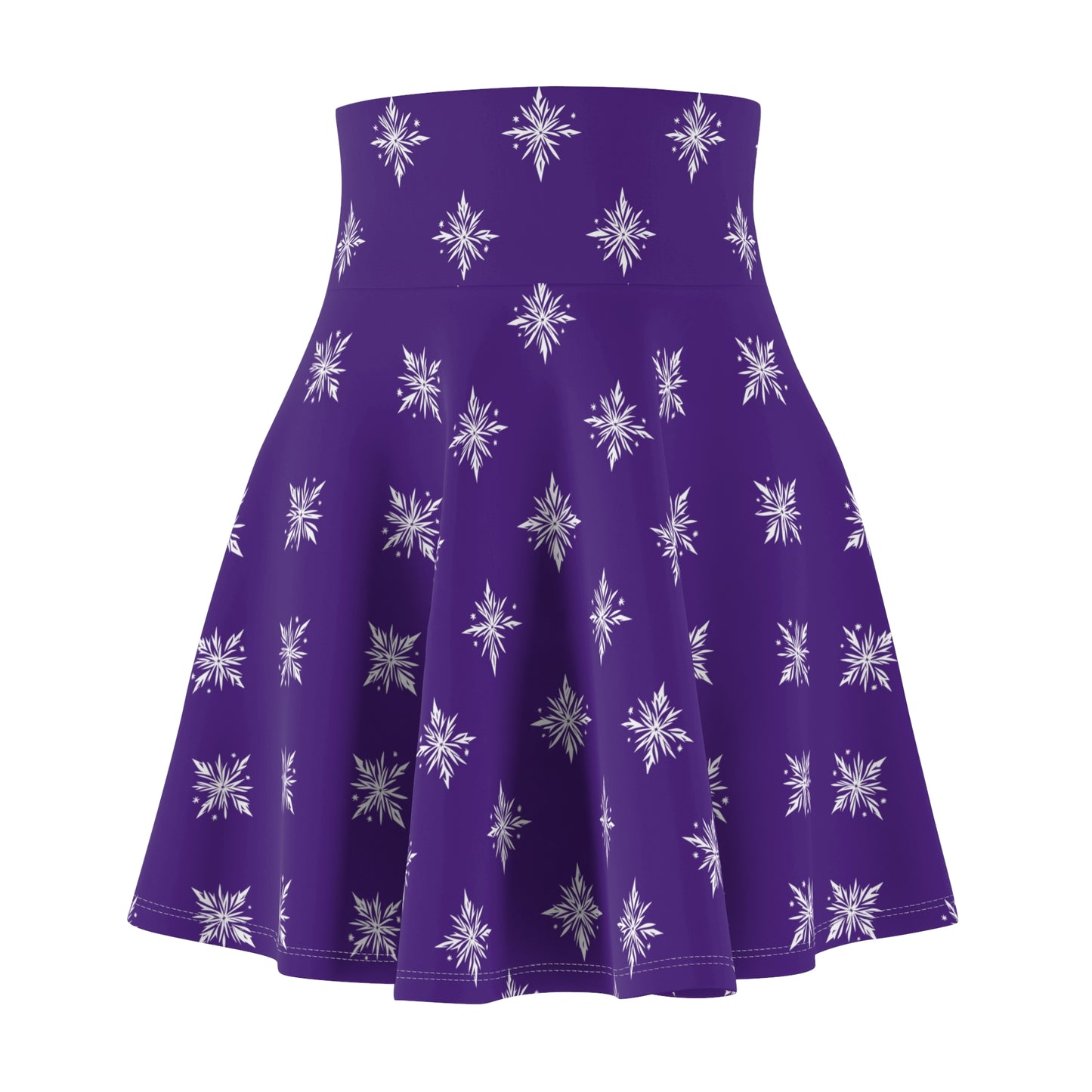 Women's Skater Skirt Geometric Snowflake Purple