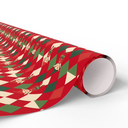 Wrapping Papers Christmas Double Elves Red