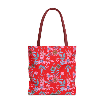 Tote Bag - Floral - Red