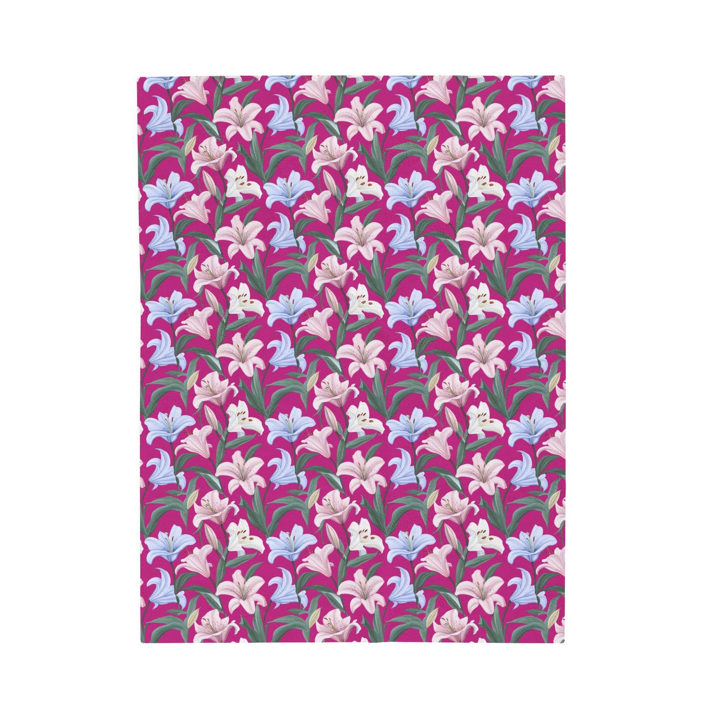 Velveteen Plush Blanket - Flower Floret - Pink