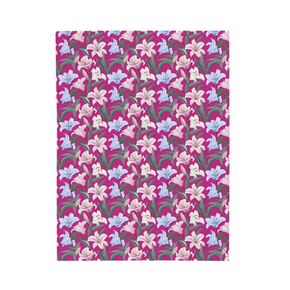 Velveteen Plush Blanket - Flower Floret - Pink