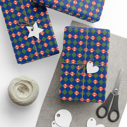 Wrapping Papers Christmas Elves Clog Blue