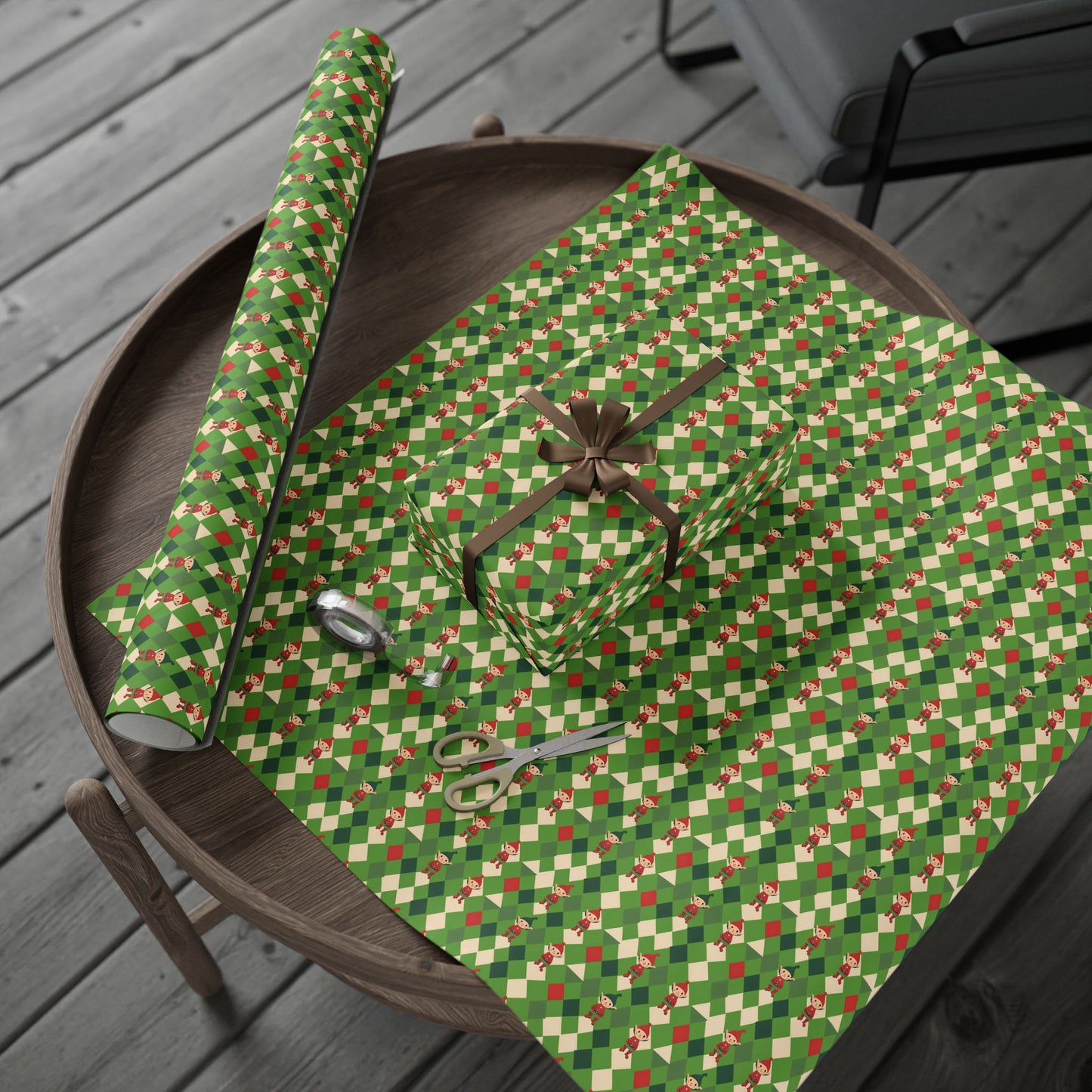 Wrapping Papers Christmas Double Elves Green